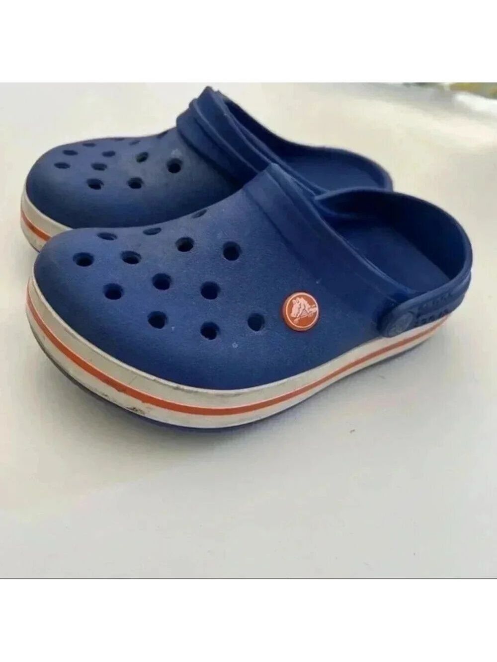 Crocs Kids's Crocband Chevron Beaded Clog - Navy/Red, Toddler size 2 lit… - Picture 8 of 8